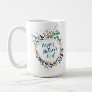 Personalized Happy Mother's Day Elegant Floral Coffee Mug