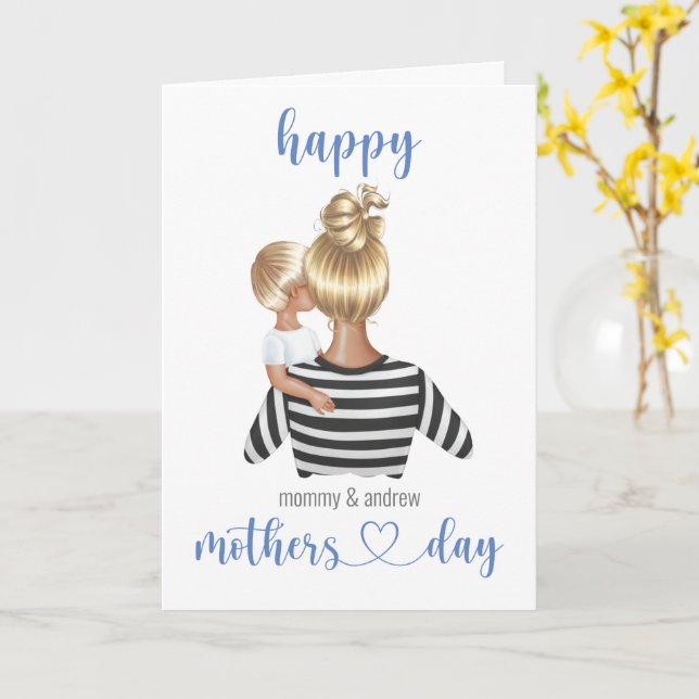 Personalized Happy Mothers Day From Child Card (Yellow Flower)