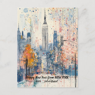 Personalized Happy New Year 2025 Manhattan card
