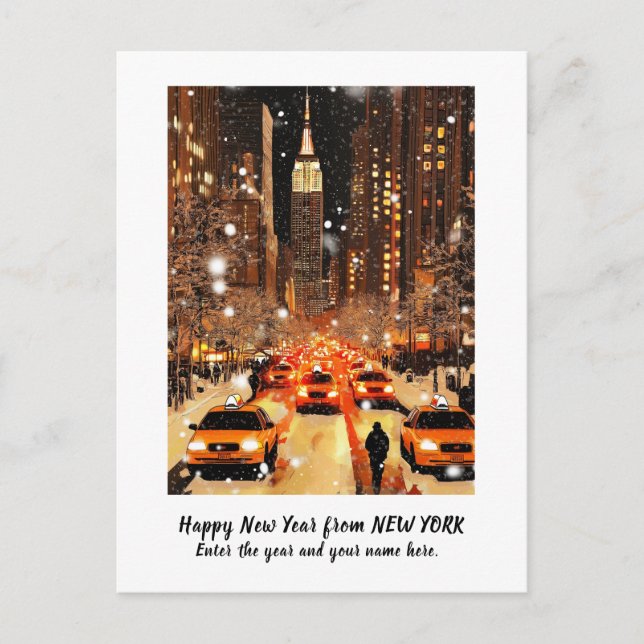 Personalized Happy New Year 2025 New York card (Front)