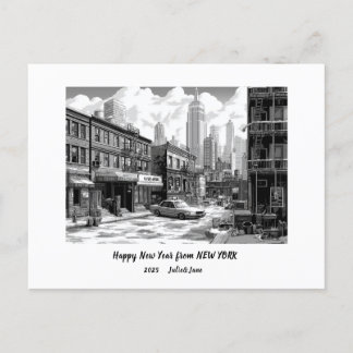 Personalized Happy New Year 2025 New York Holiday Postcard