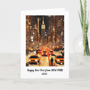 Personalized Happy New Year Manhattan New York Holiday Card