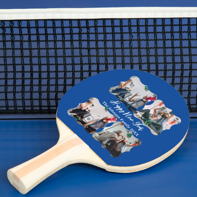 Personalized Happy New Year Script 4 collage photo Ping Pong Paddle (Insitu)