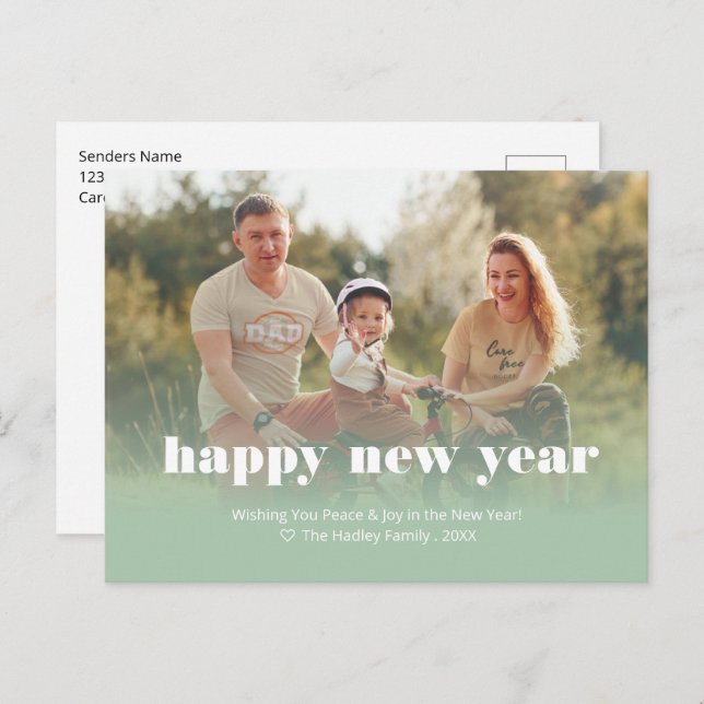 Personalized Happy New Years Holiday Postcard (Front/Back)