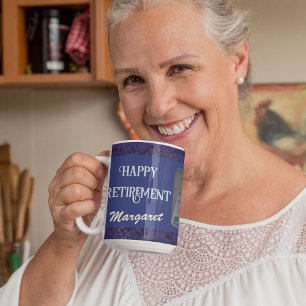 Personalized Happy Nurse Retirement Gifts Blue Coffee Mug