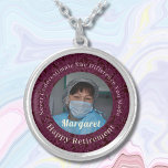 Personalized Happy Nurse Retirement Gifts Silver Plated Necklace<br><div class="desc">Our Personalized Happy Nurse Retirement Gifts Silver Plated Necklace is a beautiful and sentimental gift option for retired nurses. This is designed to honour their years of hard work and dedication. It features a photo, and you can customize the text. The necklace serves as a reminder of their impact on...</div>