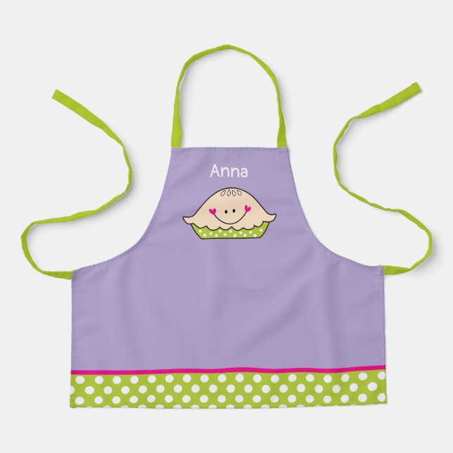 Personalized Happy Pie Apron for girls (Front)