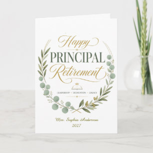 Personalized Happy Principal Retirement Gift Card
