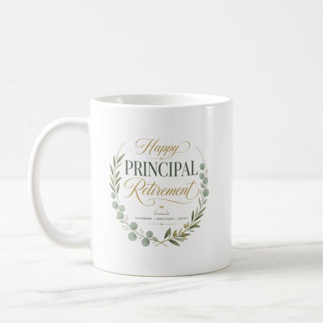 Personalized Happy Principal Retirement Gift Coffee Mug (Left)