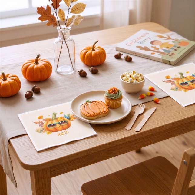 Personalized Happy Pumpkin Halloween Napkins (Creator Uploaded)