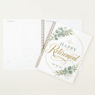 Personalized Happy Retirement Elegant Botanical Planner