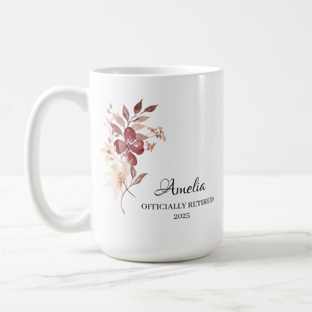 Personalized Happy Retirement Gift  Coffee Mug (Left)