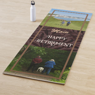 Personalized Happy Retirement Gifts for Mom Brown Yoga Mat