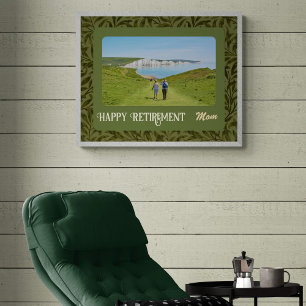 Personalized Happy Retirement Gifts for Mom Green Poster