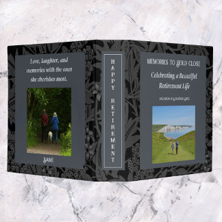 Personalized Happy Retirement Gifts for Mom Grey Binder
