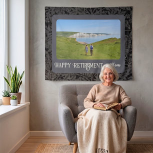 Personalized Happy Retirement Gifts for Mom Grey Tapestry