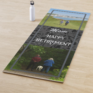 Personalized Happy Retirement Gifts for Mom Grey Yoga Mat
