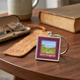 Personalized Happy Retirement Gifts for Mom Red Keychain