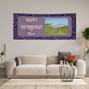 Personalized Happy Retirement Gifts for Mom Violet Banner