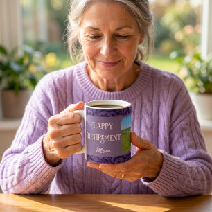 Personalized Happy Retirement Gifts for Mom Violet Coffee Mug