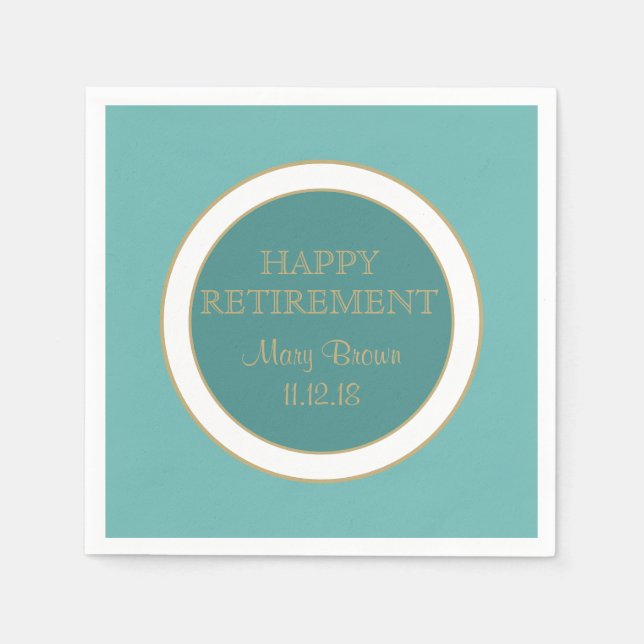 Personalized Happy RETIREMENT  paper napkin (Front)