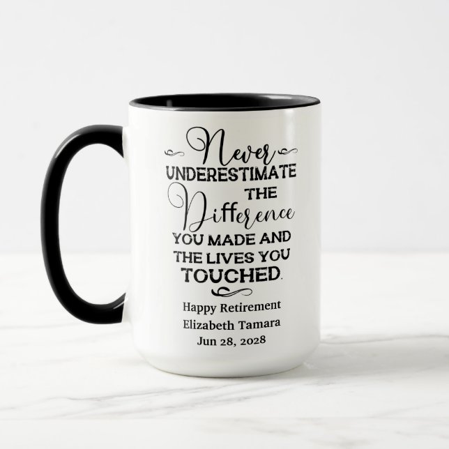 Personalized Happy Retirement quotes Mug (Left)
