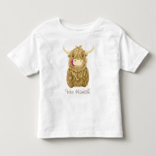 Personalized Happy Scottish Highland Cow Toddler T-shirt
