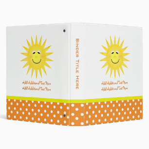 Personalized Happy Sun & Polka Dot Binder