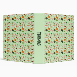 Personalized Happy Sushi Kawaii  Binder