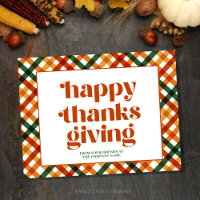 Personalized Happy Thanksgiving Business Postcard
