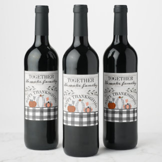 Personalized Happy Thanksgiving Wine Label