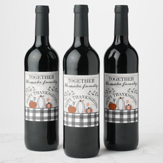 Personalized Happy Thanksgiving Wine Label (Bottles)