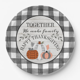 Personalized Happy Thanksgiving Wine Paper Plate