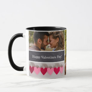 Personalized Happy Valentine's Day Photo Collage Mug