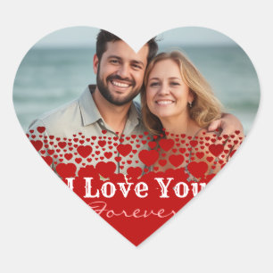 Personalized Happy Valentines Day Photo Heart Sticker