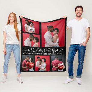 Personalized Happy Valentines's Day 6 Photo   Fleece Blanket
