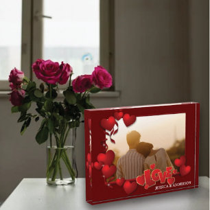 Personalized Happy Valentines's Day Photo   Block