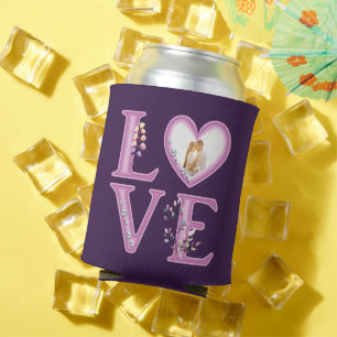 Personalized Happy Valentines's Day Photo  Can Cooler