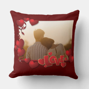 Personalized Happy Valentines's Day Photo Throw Pillow