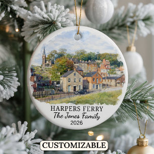 Personalized Harpers Ferry Ornament, West Virginia Ceramic Ornament