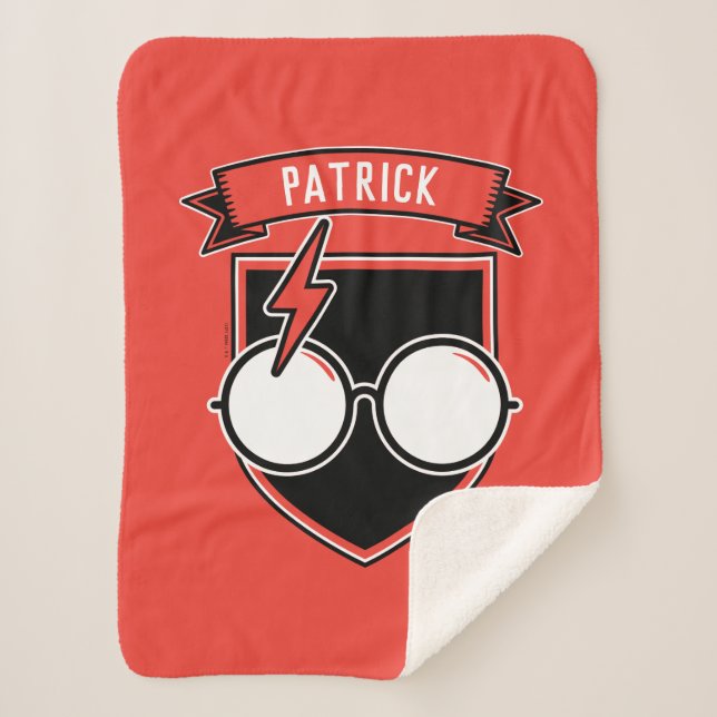 Personalized HARRY POTTER™ Badge Sherpa Blanket (Front)