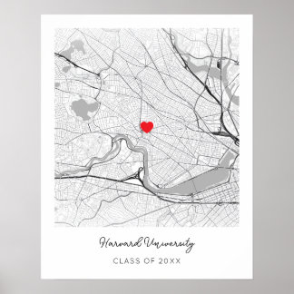 Personalized Harvard University Map Poster