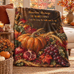 Personalized Harvest Blessings Christian Blanket
