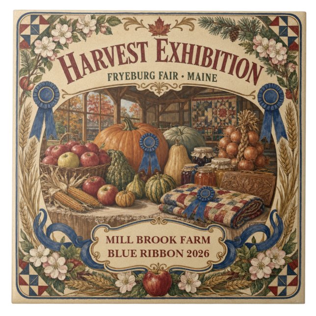 Personalized Harvest Exhibition Fryeburg Fair Main Tile (Front)