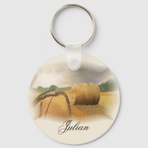 Personalized harvest time keychain