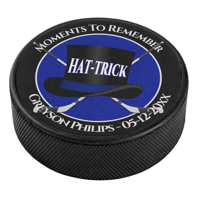 Personalized Hat Trick Hockey Puck (3/4)