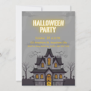 Personalized HAUNTED HOUSE HALLOWEEN INVITATION