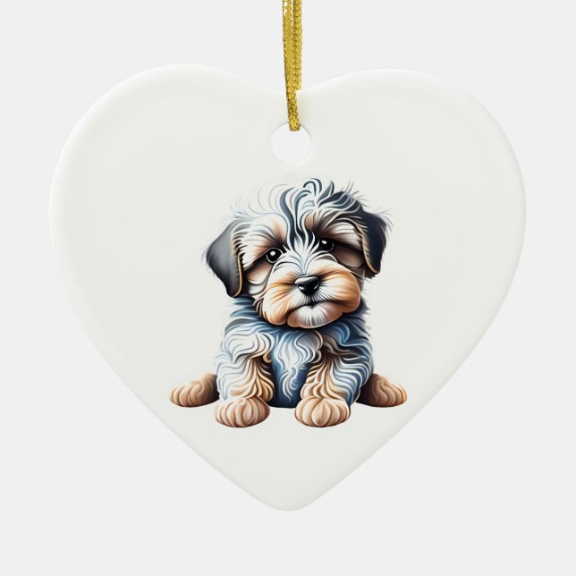 Personalized Havanese Puppy Ceramic Ornament (Front)