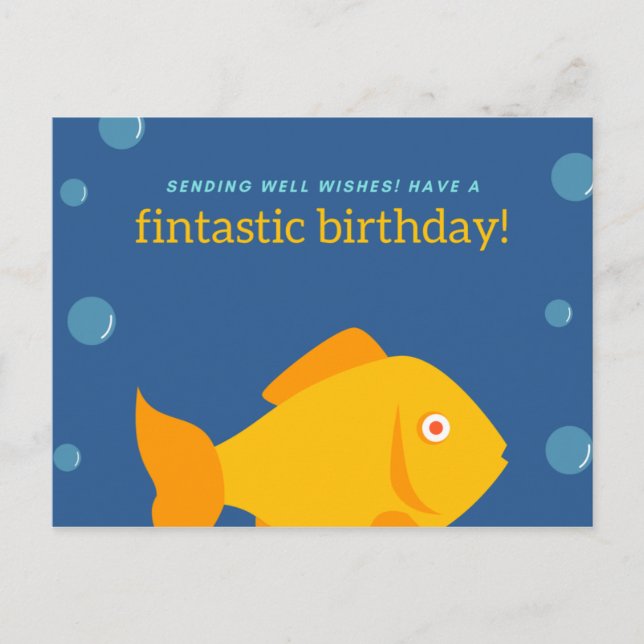 Personalized - Have a fintastic birthday Funny Postcard (Front)