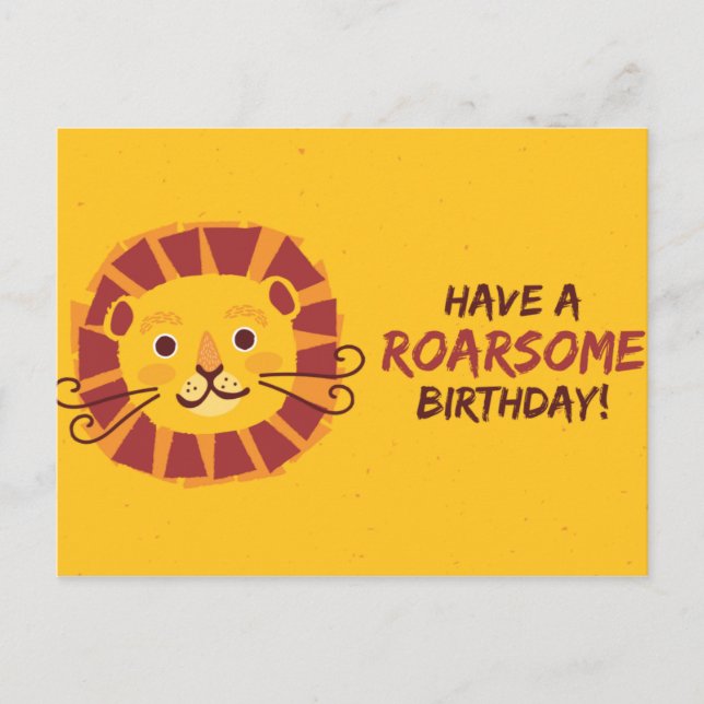 Personalized - have a roarsome birthday postcard (Front)